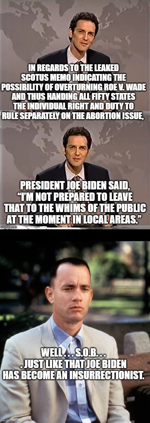 Yes . . . Joe Biden actually did say this. | image tagged in no surprise,insurrectionist | made w/ Imgflip meme maker