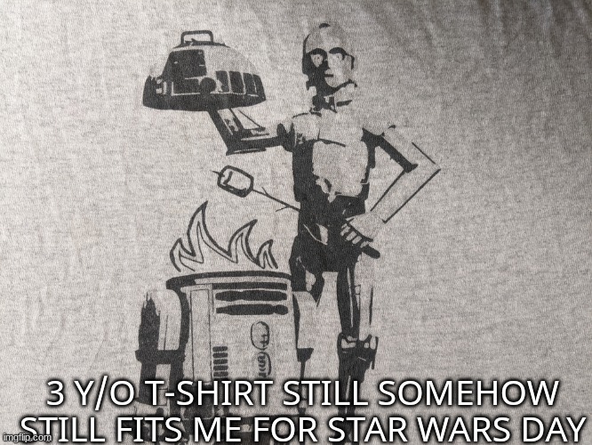 (mod note: stfu no one cares) | 3 Y/O T-SHIRT STILL SOMEHOW STILL FITS ME FOR STAR WARS DAY | made w/ Imgflip meme maker