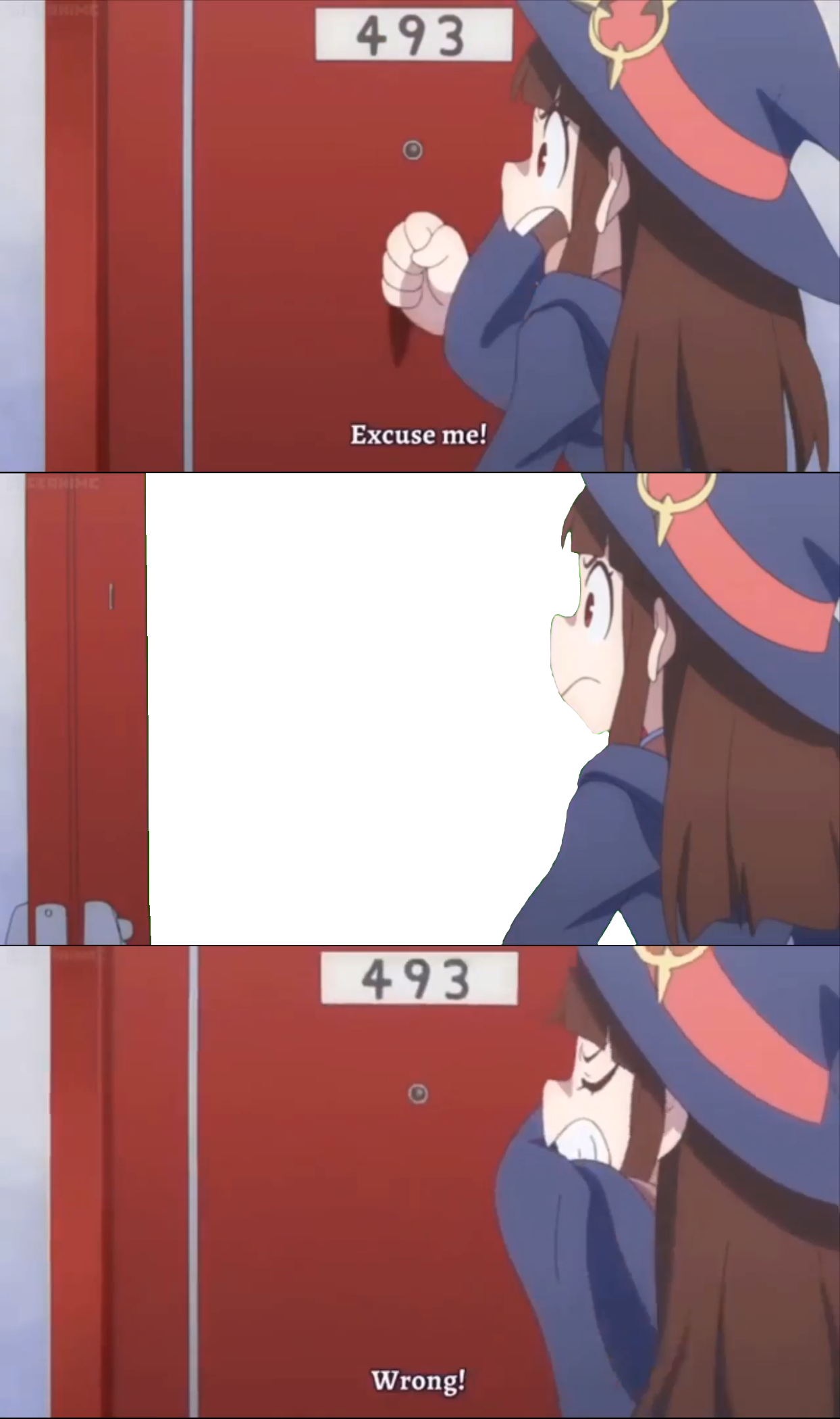 High Quality Akko Wrong Door Template Blank Meme Template