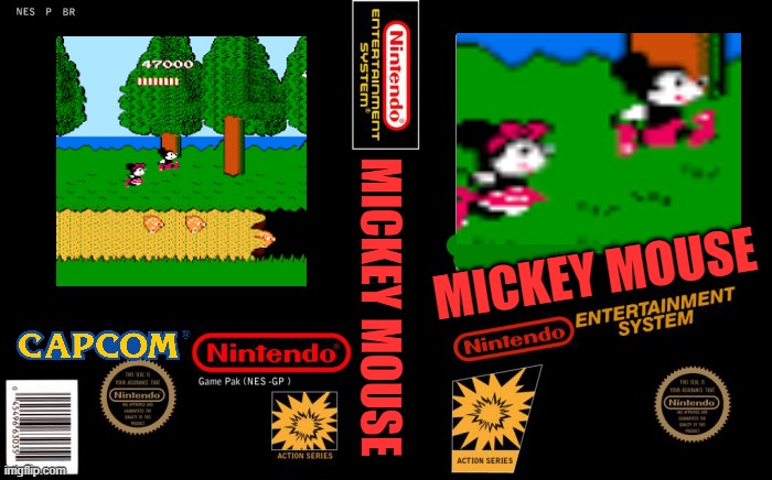 mickey mouse Box art |  MICKEY MOUSE; MICKEY MOUSE | image tagged in n e s cover box art,in,mickey mouse | made w/ Imgflip meme maker