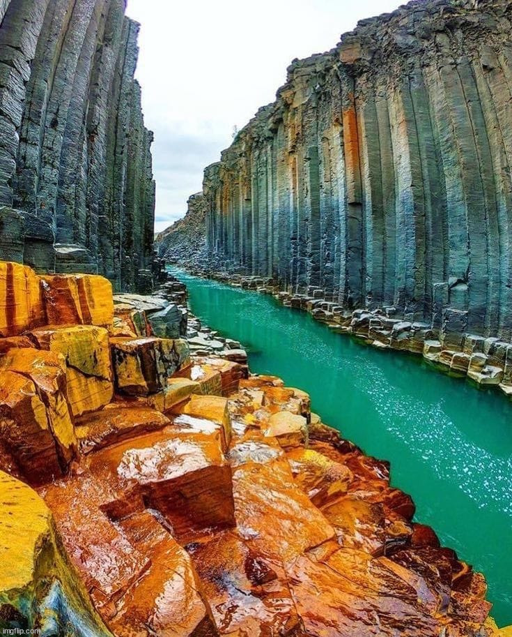 Basalt Canyon Iceland | image tagged in awesome | made w/ Imgflip meme maker