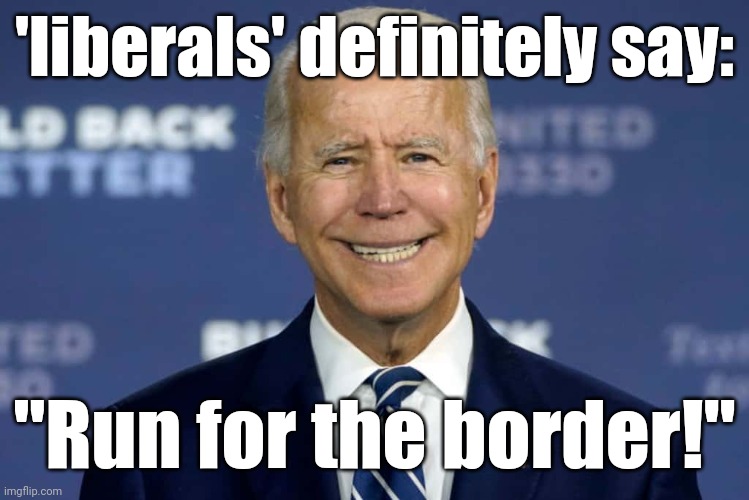 biden reloads his adult diaper. | 'liberals' definitely say: "Run for the border!" | image tagged in biden reloads his adult diaper | made w/ Imgflip meme maker