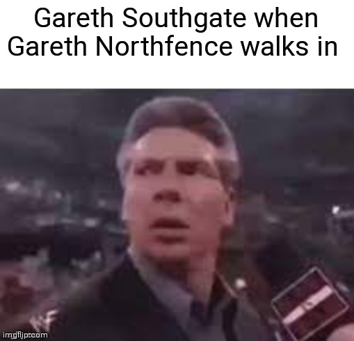 X when X walks in | Gareth Southgate when Gareth Northfence walks in | image tagged in x when x walks in | made w/ Imgflip meme maker