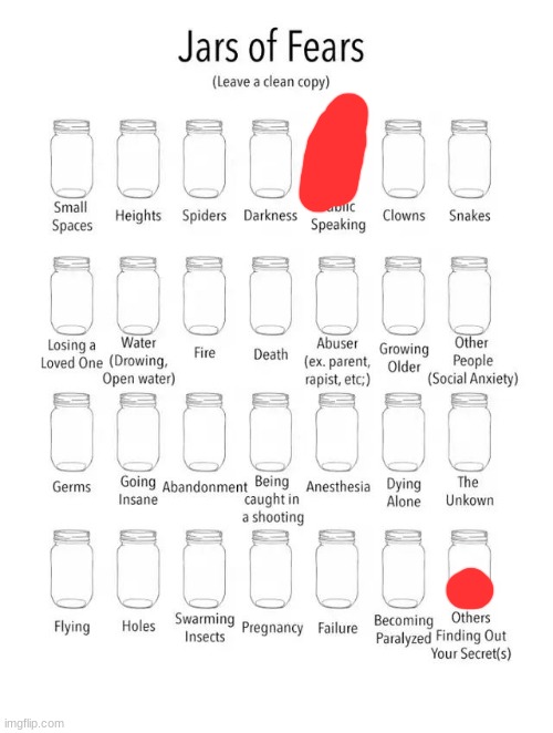 Jar of fears clear version | image tagged in jar of fears clear version | made w/ Imgflip meme maker