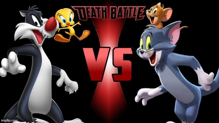 Warner Brothers vs Hanna Barbera | image tagged in death battle,looney tunes,tom and jerry,sylvester the cat,tweety bird | made w/ Imgflip meme maker
