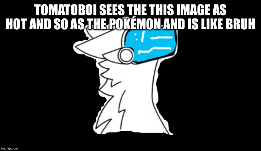 TOMATOBOI SEES THE THIS IMAGE AS HOT AND SO AS THE POKÉMON AND IS LIKE BRUH | image tagged in blue screen protogen | made w/ Imgflip meme maker