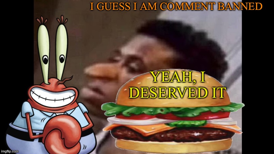 Sir-Quandale-dingle-69 (thx @funstream-is-unfunny) | I GUESS I AM COMMENT BANNED; YEAH, I DESERVED IT | image tagged in sir-quandale-dingle-69 thx funstream-is-unfunny | made w/ Imgflip meme maker