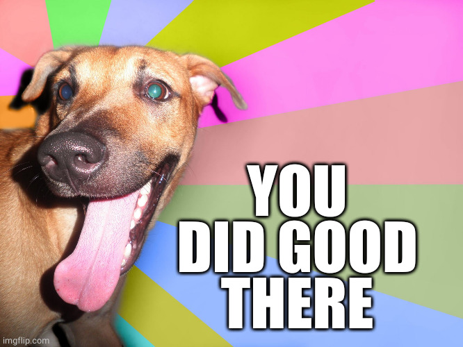I did something good and I'm happy | YOU DID GOOD THERE | image tagged in i did something good and i'm happy | made w/ Imgflip meme maker