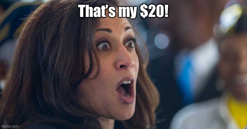 kamala harriss | That’s my $20! | image tagged in kamala harriss | made w/ Imgflip meme maker