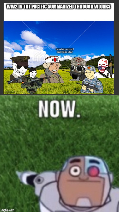 THIS IS TOO FAR. WWWII IS A SERIOUS ISSUE AND NOW YOU'RE DISCRIMINATING A PLACE THAT HAS BROUGHT YOU MANY THINGS YOU LOVE. | image tagged in cyborg touch grass now | made w/ Imgflip meme maker