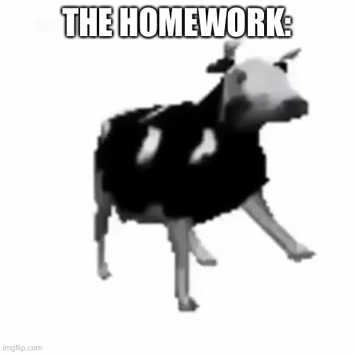 polish cow | THE HOMEWORK: | image tagged in polish cow | made w/ Imgflip meme maker