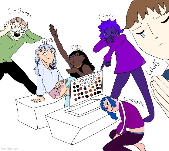 The g a m e (C-Bones, Tiffla, Cinna, Energetic, Wolf, and Me) | made w/ Imgflip meme maker