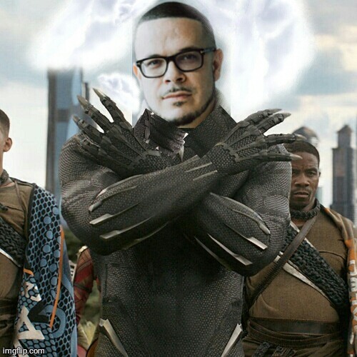 Talcum X as the Black Panther Blank Meme Template