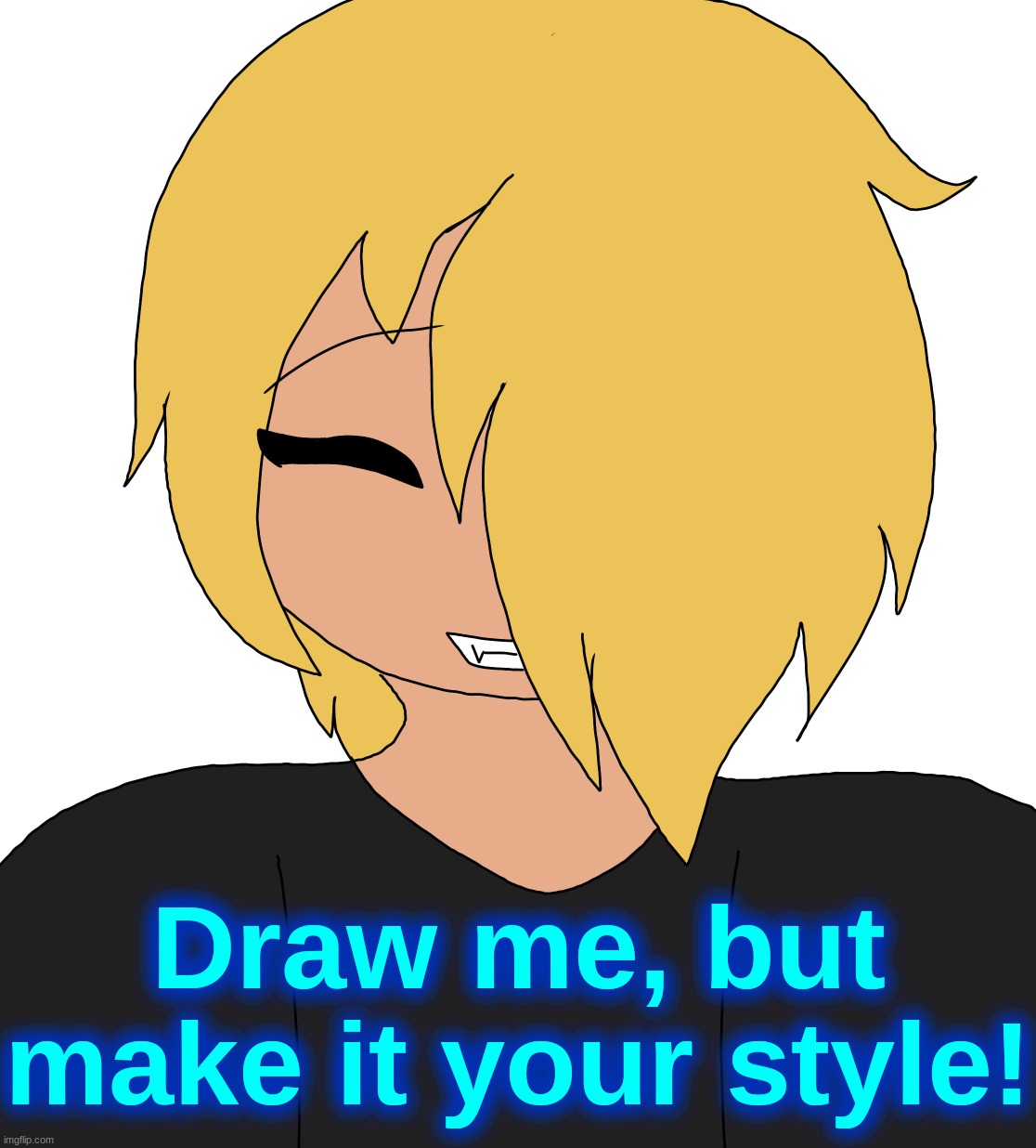 Spire smiling | Draw me, but make it your style! | image tagged in spire smiling | made w/ Imgflip meme maker