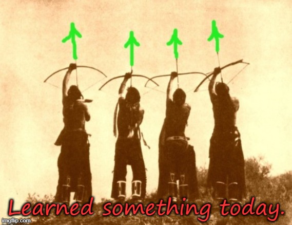 Native upvotes | Learned something today. | image tagged in native upvotes | made w/ Imgflip meme maker
