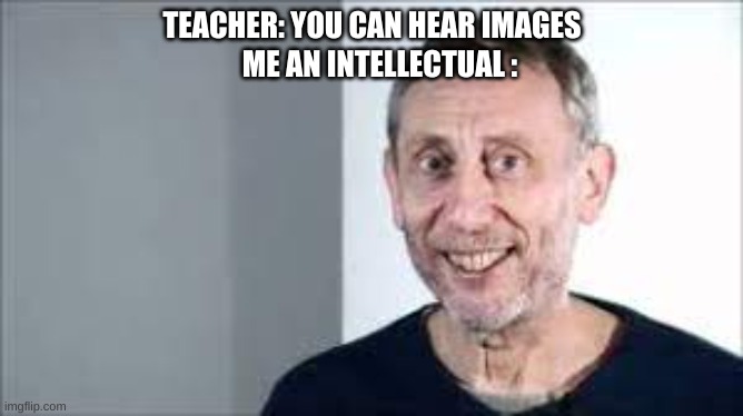 Nice | ME AN INTELLECTUAL :; TEACHER: YOU CAN HEAR IMAGES | image tagged in nice,hearing images | made w/ Imgflip meme maker