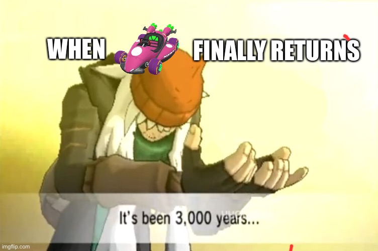 It's been 3000 years | FINALLY RETURNS; WHEN | image tagged in it's been 3000 years | made w/ Imgflip meme maker