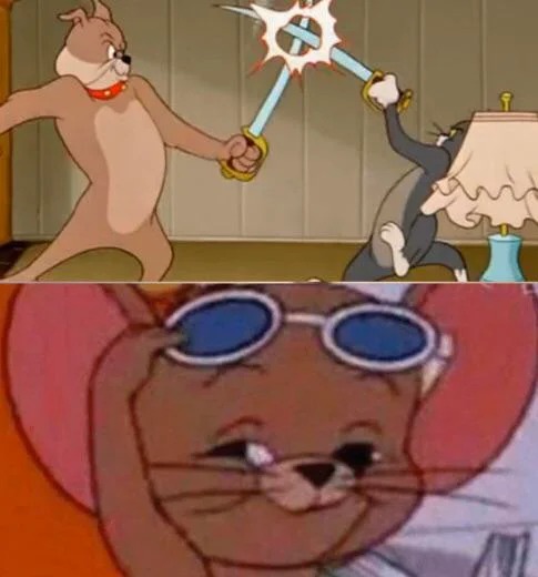 tom and jerry sword fight. Blank Meme Template