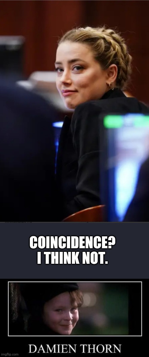 COINCIDENCE? I THINK NOT. | image tagged in amber heard | made w/ Imgflip meme maker