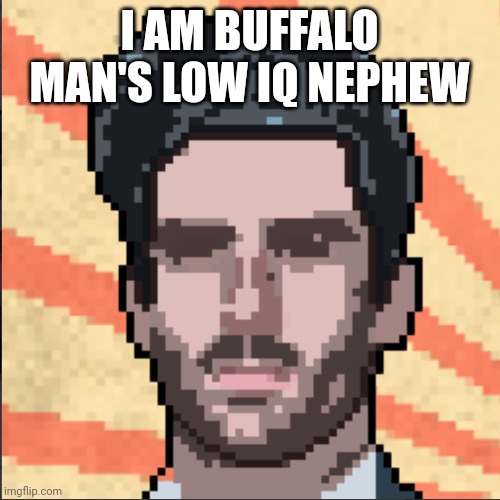 Look at this hasan nft | I AM BUFFALO MAN'S LOW IQ NEPHEW | image tagged in look at this hasan nft | made w/ Imgflip meme maker