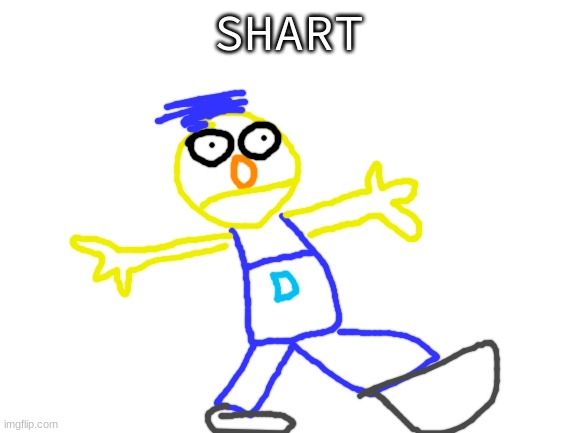 yellow guy is kinda yellow | SHART | image tagged in blank white template | made w/ Imgflip meme maker