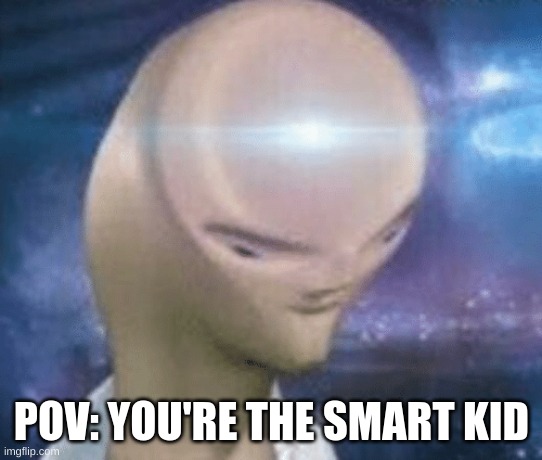 SMORT | POV: YOU'RE THE SMART KID | image tagged in smort | made w/ Imgflip meme maker