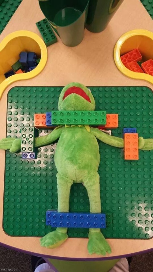 there’re crucifying Kermit | image tagged in o-o | made w/ Imgflip meme maker