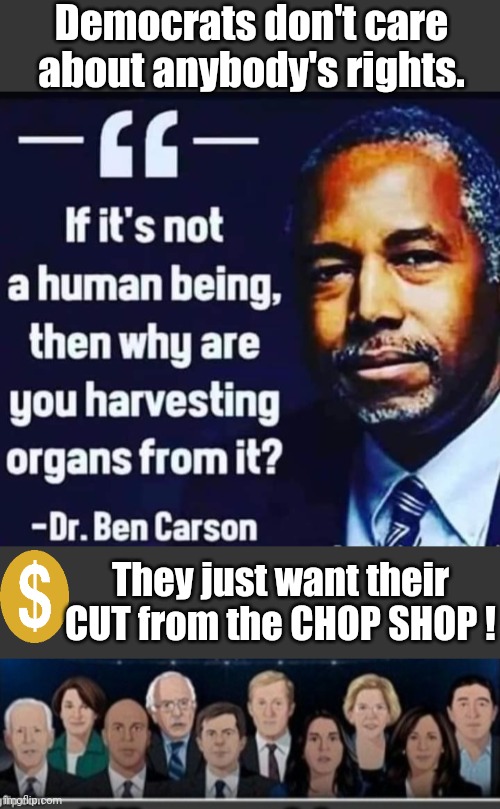 Democrats want cut from CHOP shop | Democrats don't care about anybody's rights. They just want their CUT from the CHOP SHOP ! | image tagged in grey blank temp,crooked democrats | made w/ Imgflip meme maker