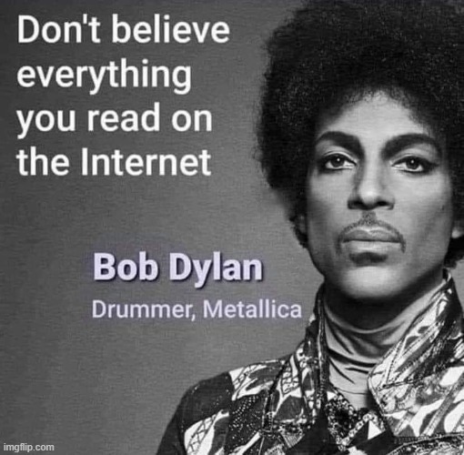 Question Everything! | image tagged in vince vance,truth,internet,prince,bob dylan,memes | made w/ Imgflip meme maker