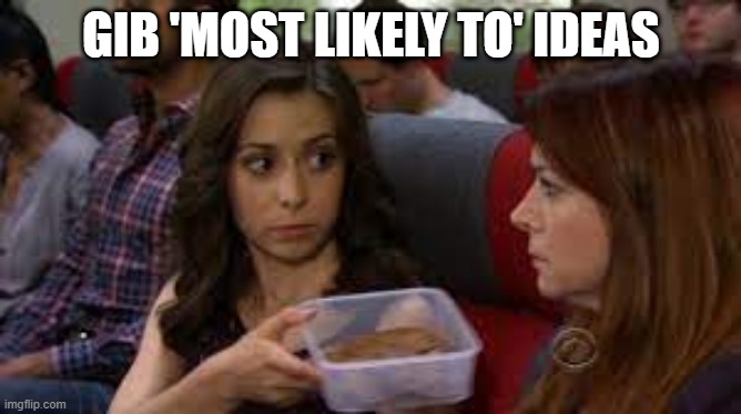 sumcrap | GIB 'MOST LIKELY TO' IDEAS | made w/ Imgflip meme maker
