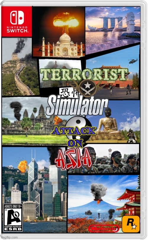 VOL. 3: ASIA | image tagged in nintendo switch,terrorism,terrorist,simulation,asia,fake switch games | made w/ Imgflip meme maker