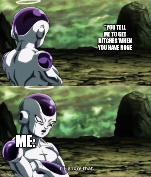 . | "YOU TELL ME TO GET BITCHES WHEN YOU HAVE NONE; ME: | made w/ Imgflip meme maker