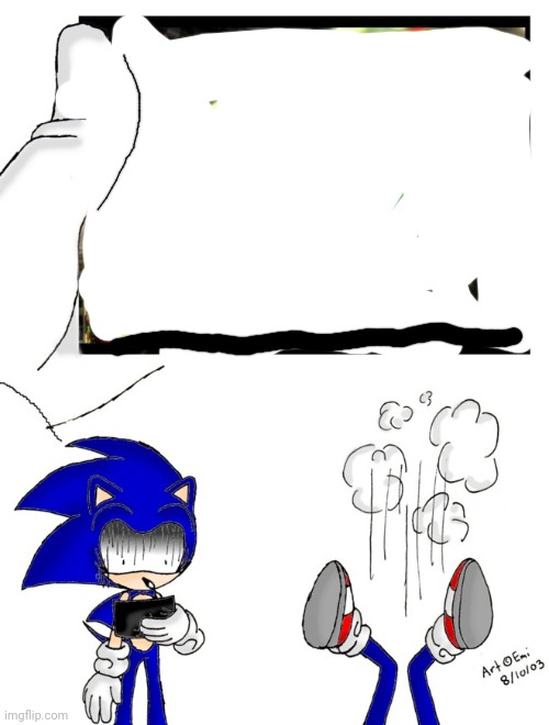 Made me self a meme template | image tagged in reactions,sonic | made w/ Imgflip meme maker