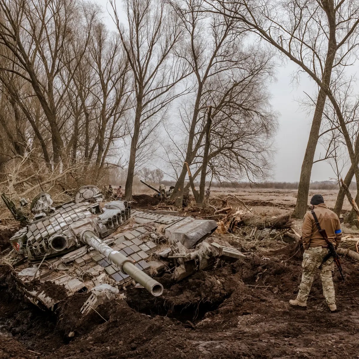 Russian tank stuck in mud Blank Meme Template