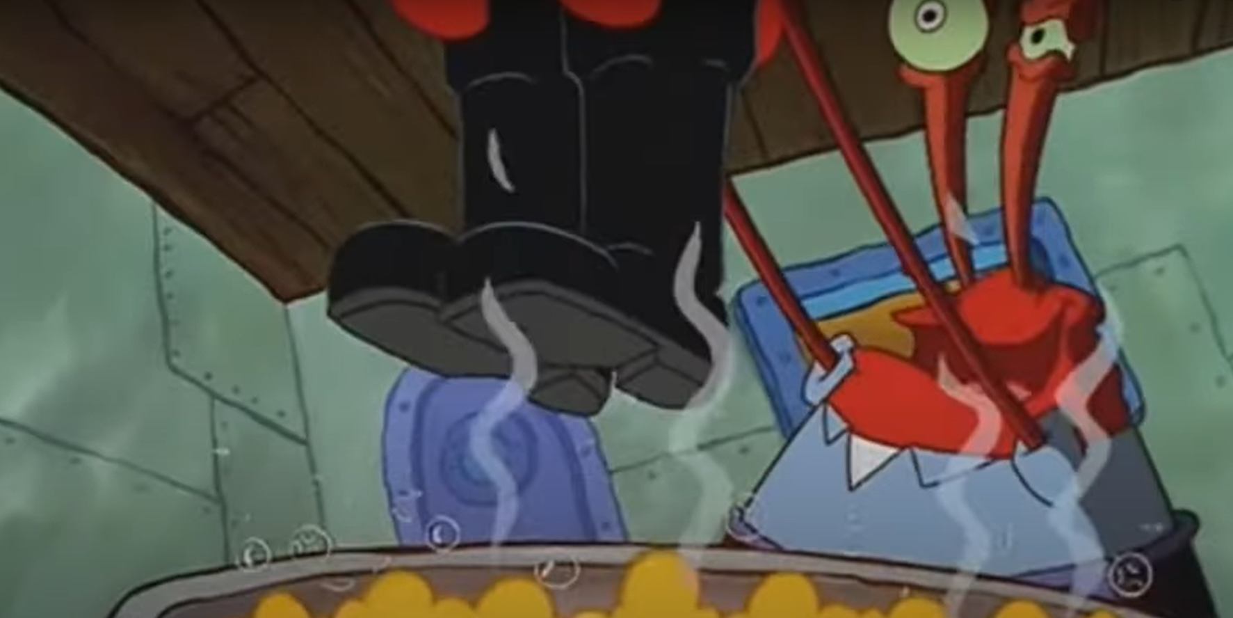 High Quality Mr. Krabs with boots Blank Meme Template