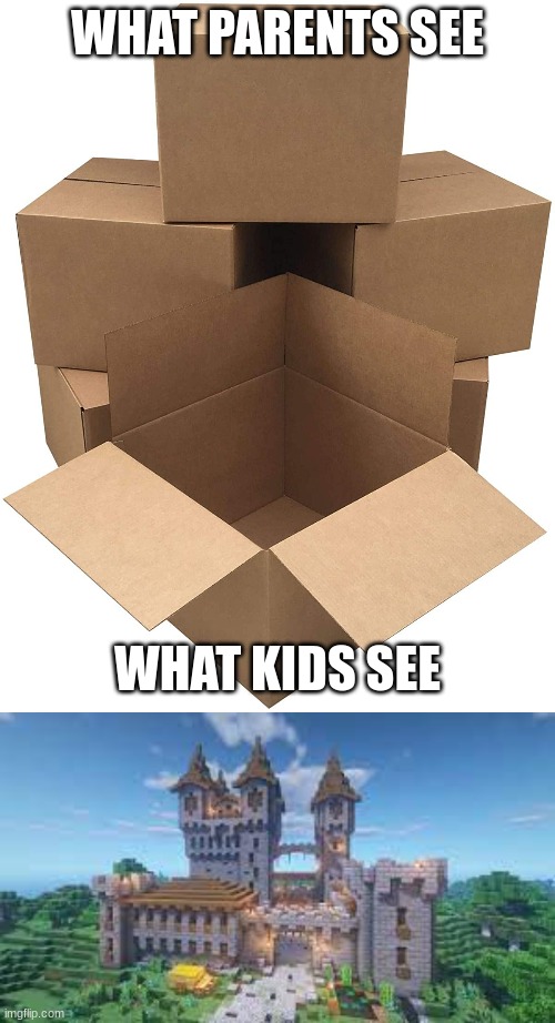 Image Title | WHAT PARENTS SEE; WHAT KIDS SEE | image tagged in memes,funny,funny memes,oh wow are you actually reading these tags | made w/ Imgflip meme maker