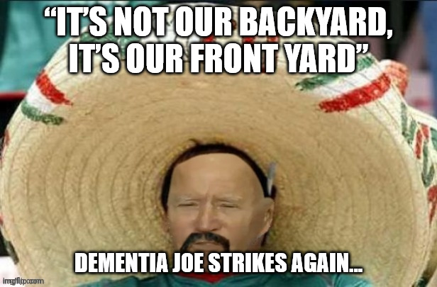 Joe Biden Insults Latinos at Cinco de Mayo Event at White House | “IT’S NOT OUR BACKYARD, IT’S OUR FRONT YARD”; DEMENTIA JOE STRIKES AGAIN... | image tagged in dementia,joe biden,embarassing | made w/ Imgflip meme maker