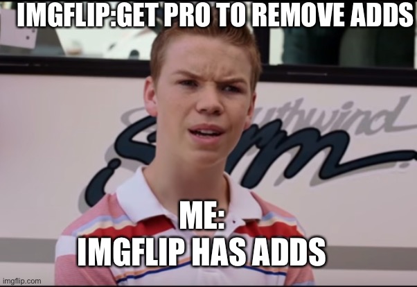 Imgflip has ads | IMGFLIP:GET PRO TO REMOVE ADDS; ME:; IMGFLIP HAS ADDS | image tagged in you guys are getting paid | made w/ Imgflip meme maker