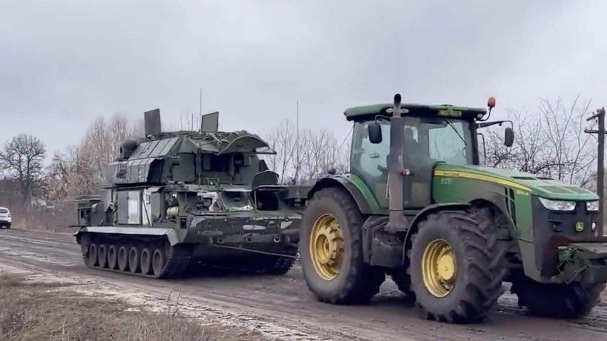 High Quality A Tractor a day keeps the russians away Blank Meme Template