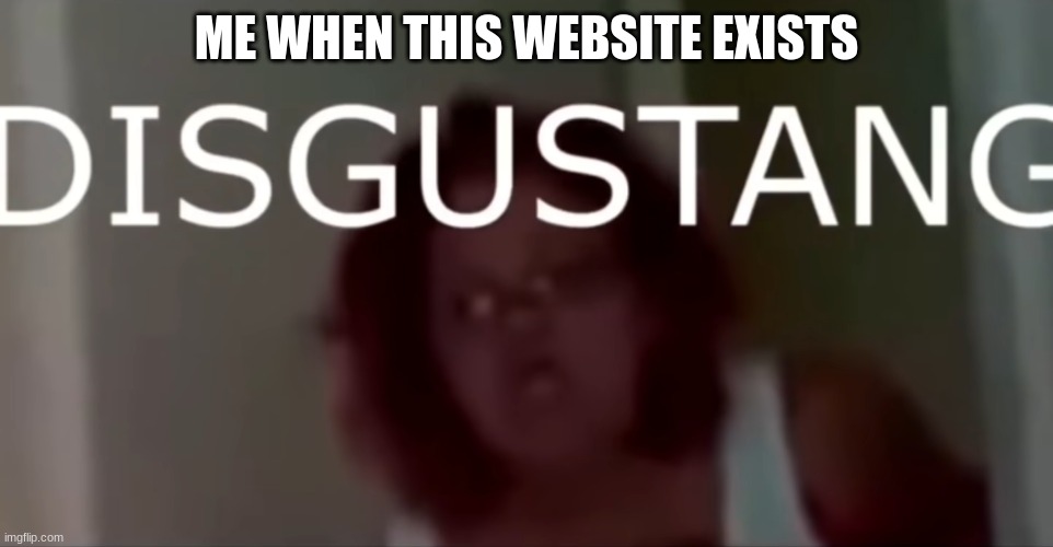 DISGUSTANG | ME WHEN THIS WEBSITE EXISTS | image tagged in disgustang | made w/ Imgflip meme maker