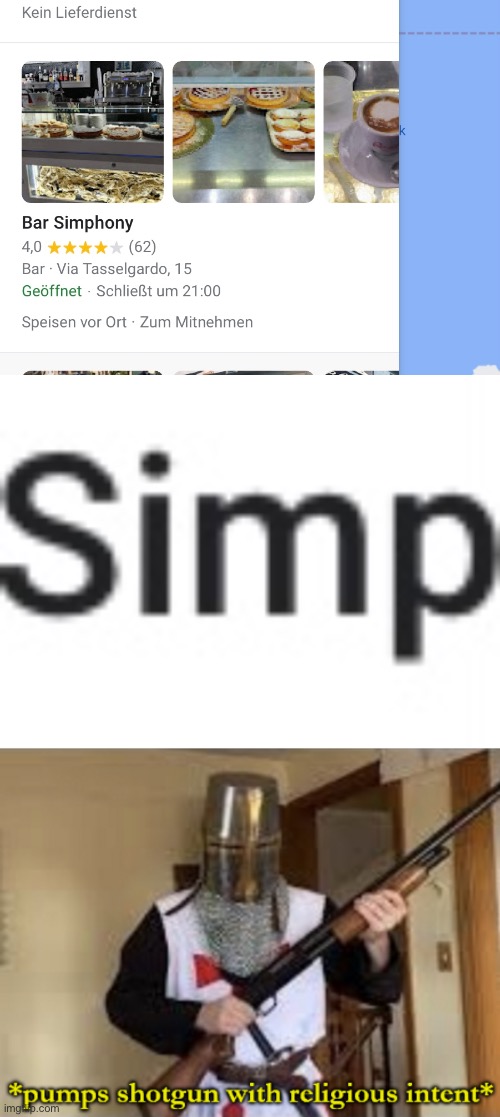 Simp Café | image tagged in loads shotgun with religious intent | made w/ Imgflip meme maker