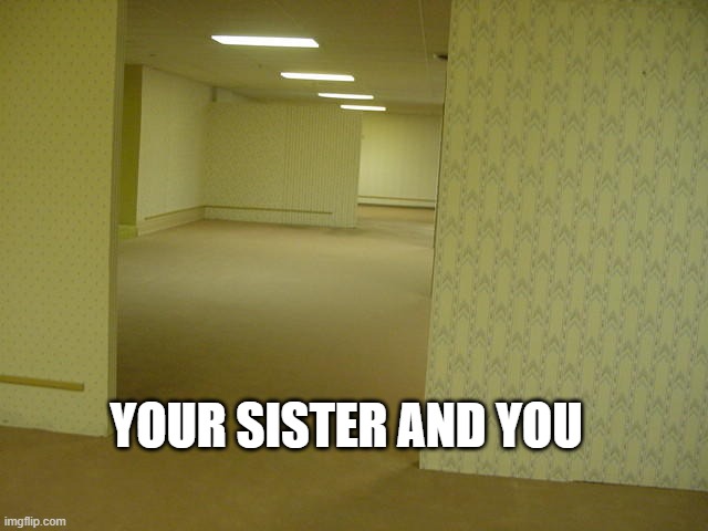 The Backrooms | YOUR SISTER AND YOU | image tagged in the backrooms | made w/ Imgflip meme maker