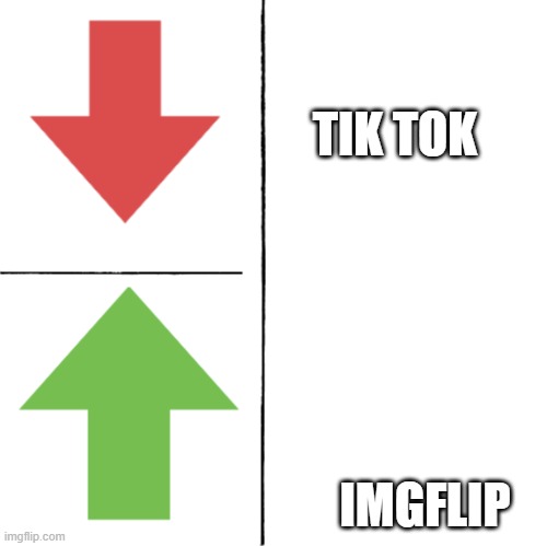 Downvote and Upvote | TIK TOK IMGFLIP | image tagged in downvote and upvote | made w/ Imgflip meme maker