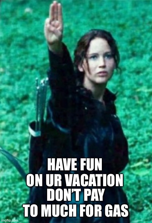 Hunger games | HAVE FUN ON UR VACATION; DON’T PAY TO MUCH FOR GAS | image tagged in hunger games | made w/ Imgflip meme maker