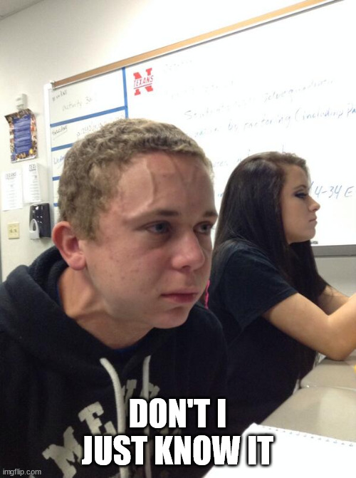 Hold fart | DON'T I JUST KNOW IT | image tagged in hold fart | made w/ Imgflip meme maker
