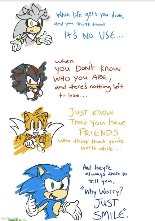 A cool comic I found | image tagged in sonic the hedgehog,shadow the hedgehog,silver the hedgehog,tails the fox,comics,sonic art | made w/ Imgflip meme maker