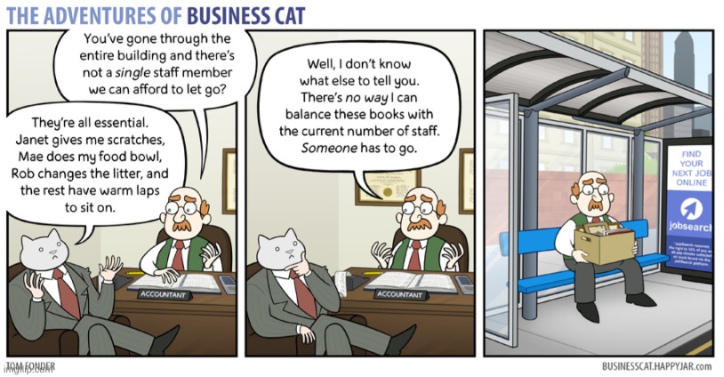 Business Cat Does the Numbers | image tagged in business cat,cat,business,comics,webcomics,fire | made w/ Imgflip meme maker