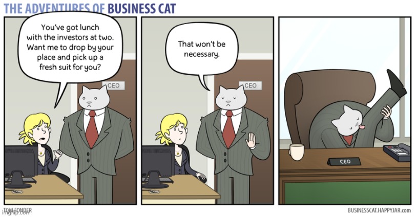 Business Cat cleans his suit | image tagged in business cat,business,cat,comics,webcomics,grooming | made w/ Imgflip meme maker