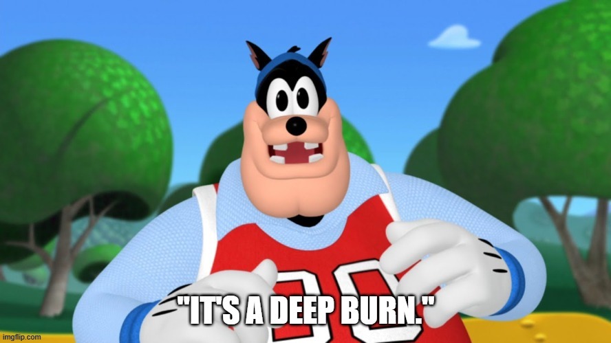 Clever title | image tagged in it's a deep burn | made w/ Imgflip meme maker