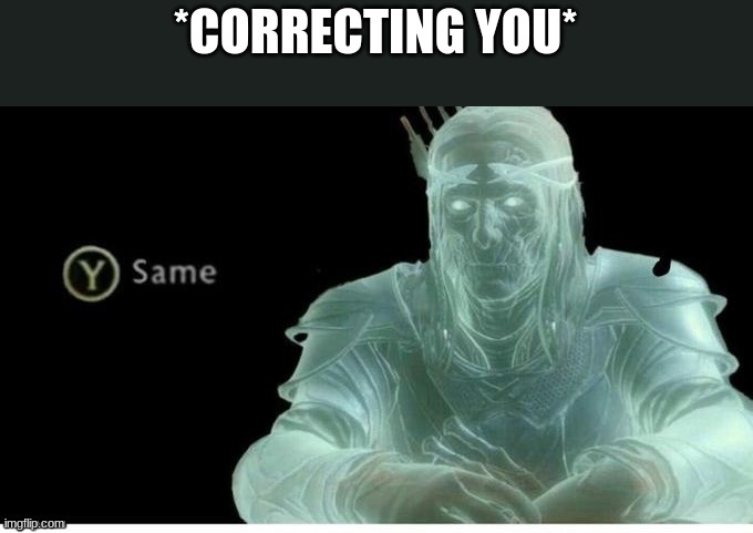 Y4same | *CORRECTING YOU* | image tagged in y4same | made w/ Imgflip meme maker